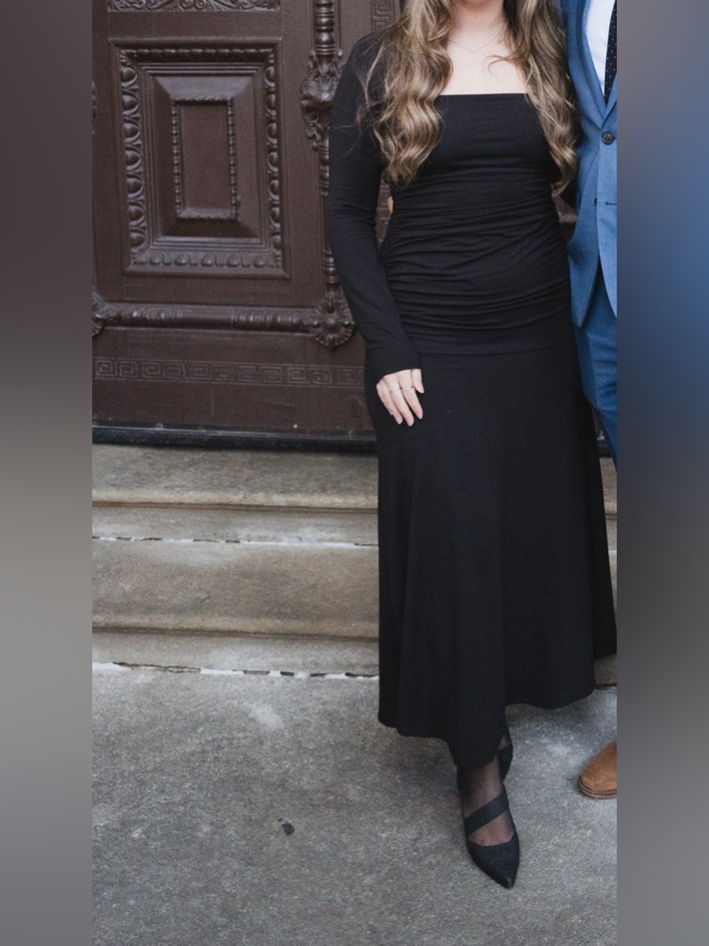 Park & Fifth Classic Black Long Stretchy Women's Dress